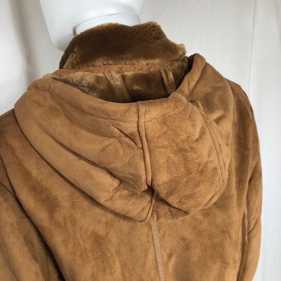 Cato Faux Suede Fuzzy Lined Coat - Picture 6 of 11